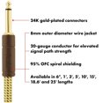 thumbnail image 2 of Fender Deluxe Series Instrument Cable, Guitar Cable, Guitar Accessories, Straight/Angle, Tweed, 15ft, 2 of 5
