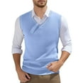 thumbnail image 1 of Men's Sleeveless Knitted Vest V-Neck Spring Plain Lightweight Workout Tank Top, 1 of 5