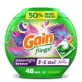 thumbnail image 1 of Gain Flings Laundry Detergent Pacs, Moonlight Breeze Scent, with Odor Defense, 1 of 22