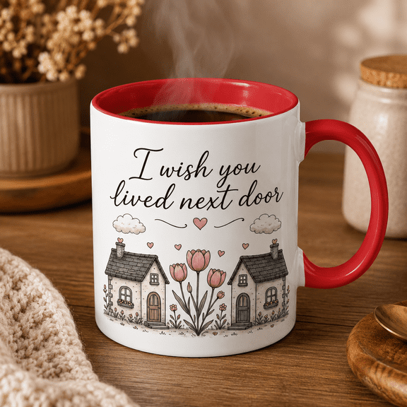 I Wish You Lived Next Door Mug, Long Distance Gift