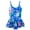 A, variant on Girls Swimsuit One Piece Colorful Floral Skirted Bathing Suit Cute Swimwear for Kids 4-12 Years