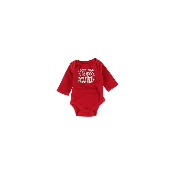 Holiday Time Girls Christmas Cute Graphic T-Shirt, Red, Infant, 0 mos