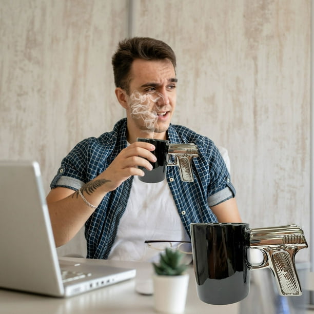 Tazas populares de pistola de moda, regalo personalizado, adecuado para bebidas frías y calientes con taza de cerámica a prueba de fugas tropicales.