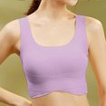 thumbnail image 2 of IROINNID On Sale Wireless Bra for Women Sexy Yoga Sports Without Steel Ring Front Cross Solid Tank Top,Purple, 2 of 4