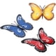 thumbnail image 5 of Paquete de 3 mariposas de metal para decoración al aire libre, decoración de pared, decoración de mariposas de doble alas, colgante para jardín, patio, 5 of 5