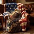 thumbnail image 5 of PureCasa American Flag Eagle Blanket United States Flag Independence Day Patriotic Decor Throw Blankets for Home Sofa Bed Holiday Decoration, 5 of 9