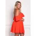 thumbnail image 4 of SURJDE Women's Off Shoulder Strapless Ruffle Mini Plus Size Swing Dresses, 4 of 6
