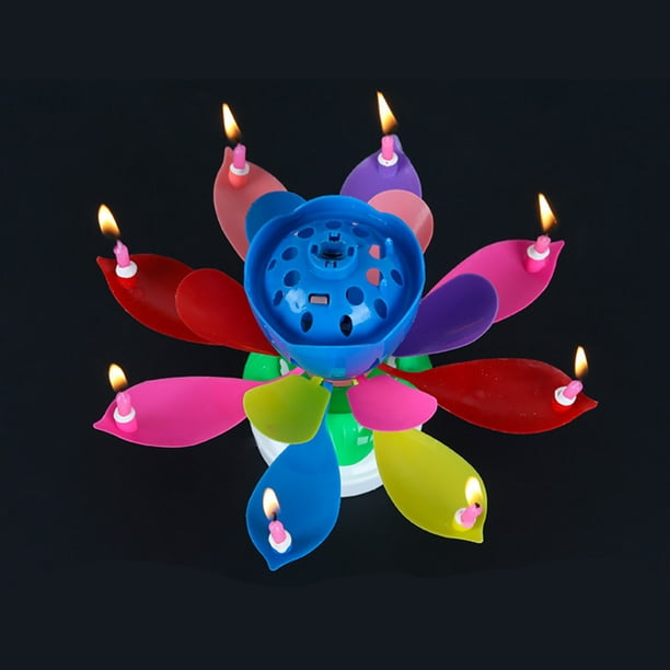 Bougie de Lotus rotative électronique, bougie décorative