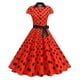 thumbnail image 2 of Vestido de Manga Corta para Mujeres de Moda Casual Impreso Cuello en V con Cremallera Grande Del Doblado, Poliéster Ligero para el Verano, 2 of 9