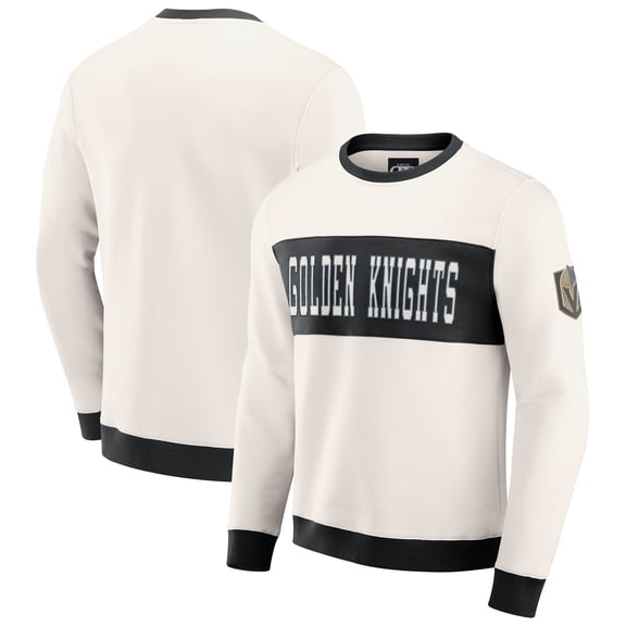 Men's Darius Rucker Collection by Fanatics  Cream Vegas Golden Knights Colorblock Pullover Sweatshirt