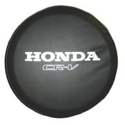 US Made SpareCover - 27-in BLAK Series Honda CRV in silver on black Heavy Vinyl Tire Cover