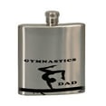 thumbnail image 1 of KuzmarK 6 oz. Stainless Steel Flask Set in Rose Wood Presentation Box -  Gymnastics Dad_1, 1 of 2