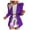 Purple, variant on Meichang Women Suits 2 Piece Fashion Suits with Blazer Solid Puff Long Sleeve Cardigan Blazer with Shorts Skirt Open Front Jacket