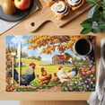 thumbnail image 2 of Vintage Rooster Placemats Set of 4, Farm Chick Maple Tree Flower Tree Farmhouse Non-Slip Place Mats Washable Table Mats for Kitchen Dining Table Decorations Indoor/Outdoor, 2 of 9