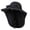 Black, variant on Fishing Hats for Men,Solar-Powered Fan Full Face Coverage Adjustable Chin Strap UV Protection Cap Navy