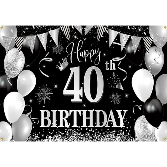 40th Birthday rations Backdrop Banner Happy 40th Birthday Background Women Pink Rose Gold 40 Years Old Photo Forty Party