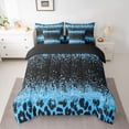 thumbnail image 2 of Homewish Leopard Print 7-Piece Bedding Comforter Set For Children Teens Female Girls,Bling Glitter King Bedding Sets,Dreamy Princess Ultra Soft Bed Sheets,Super Cozy Room Decor,Reversible, 2 of 8