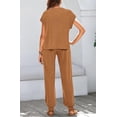 thumbnail image 7 of BTFBM Women's Two Piece Tracksuit Outfits Summer Short Sleeve Tops Long Pants Jogger Lounge Matching Sets Sweatsuit, 7 of 7