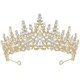 thumbnail image 2 of Corona de tiara de princesa dorada para mujeres y niñas, corona de reina real, tiara de boda para novia, accesorios de cristal para el cabello para quinceañera, desfile de graduación, cumpleaños, 2 of 4