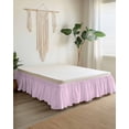 thumbnail image 2 of Pink Grid Wrap Around Bed Skirts for California King Bed 18" Drop,Bed Skirt with Adjustable Elastic Belt Dust Ruffle Bed Valance Checkered Plaid Gingham Lattice Trellis Print Bed Frame Cover, 2 of 7