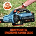 thumbnail image 5 of SENIX X6 60V Max* Brushless Cordless Leaf Blower with 4.0 Ah Battery and Charger, Variable Speed Up to 810CFM 170MPH, BLAX6-M1, 5 of 15