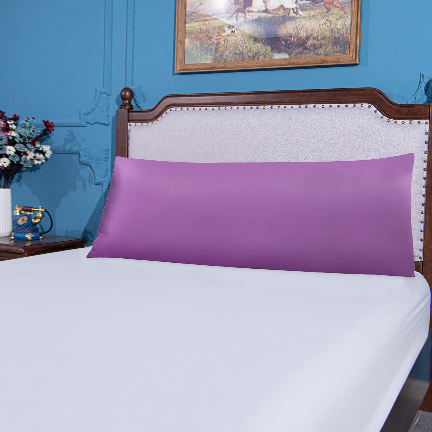 FLXXIE Soft Satin Body Pillowcase, Silky Slip Cooling Body Pillow Cover