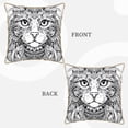 thumbnail image 3 of Susaid Intricate Cat Mandala Print Velvet Throw Pillow Covers Home Art Deco Pillowcase Square Pillow Case Cushion Cover for Bed Sofa Living Room Car Indoor and Outdoor-20"x20", 3 of 8