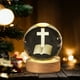 thumbnail image 5 of Crystal Night Light Engraved Holy Family Figurine Statue With Wooden Stand Color Changing Light Glass Religious Collection Catholic, 5 of 6