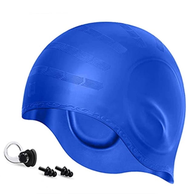 Gorro De Natación Gorro De Natación De Silicona Elástica Gorros De Natación De Diseño Ergonómico 3D Con Tapones Para Los Oídos Y Clip Para La Nariz Cateissary AP008155-02
