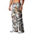 thumbnail image 3 of Havenx Men's Camo Sweatpants Wide Leg Dry Leaf Print Elastic Waist Pants with Pockets Open Bottom Camouflage Bottoms Loose Fit Y2k Workout Athletic Soft Outfits,Light Gray S, 3 of 7