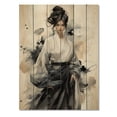 thumbnail image 3 of Designart "Asian Art Stylish Illustration I" Asian Print on Natural Pine Wood, 3 of 5