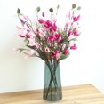thumbnail image 3 of 9 Heads Artificial Magnolia Flowers, Fake Real Touch Magnolia Bouquet for Floral Arrangements, White Silk Long Stem Magnolia with Green Leaves for Tall Vase, 3 of 8