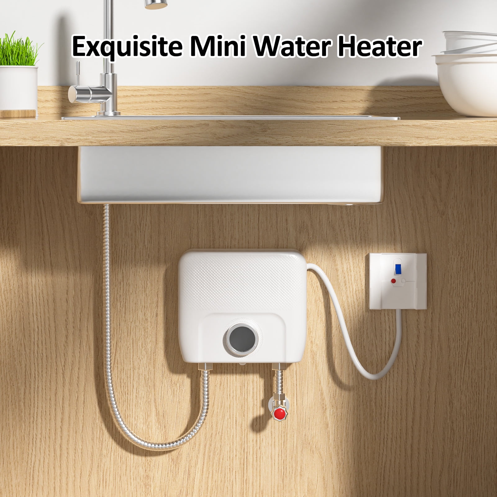 Portable Electric Tankless Water Heater 3000W 110V, Remote Control, Digital Display