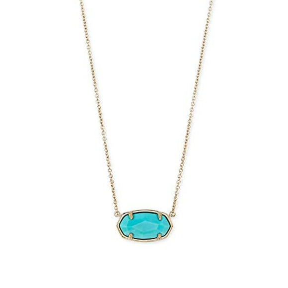Kendra Scott Elisa Pendant Necklace in 18K Gold Vermeil, Genuine Turquoise Gem, Fine Jewelry for Women