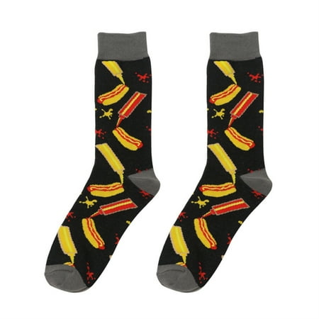 

Casual Combed Crew Socks Colorful Patterned Socks for Men Father Holiday Gift 2