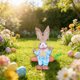 thumbnail image 4 of Decoraciones de Pascua, adornos de Pascua, accesorios de regalo de Pascua, conejos tejidos con hierba, adorables conejos, adorno colgante hecho a mano estilo bosque, regalo, adorno de madera, 4 of 6