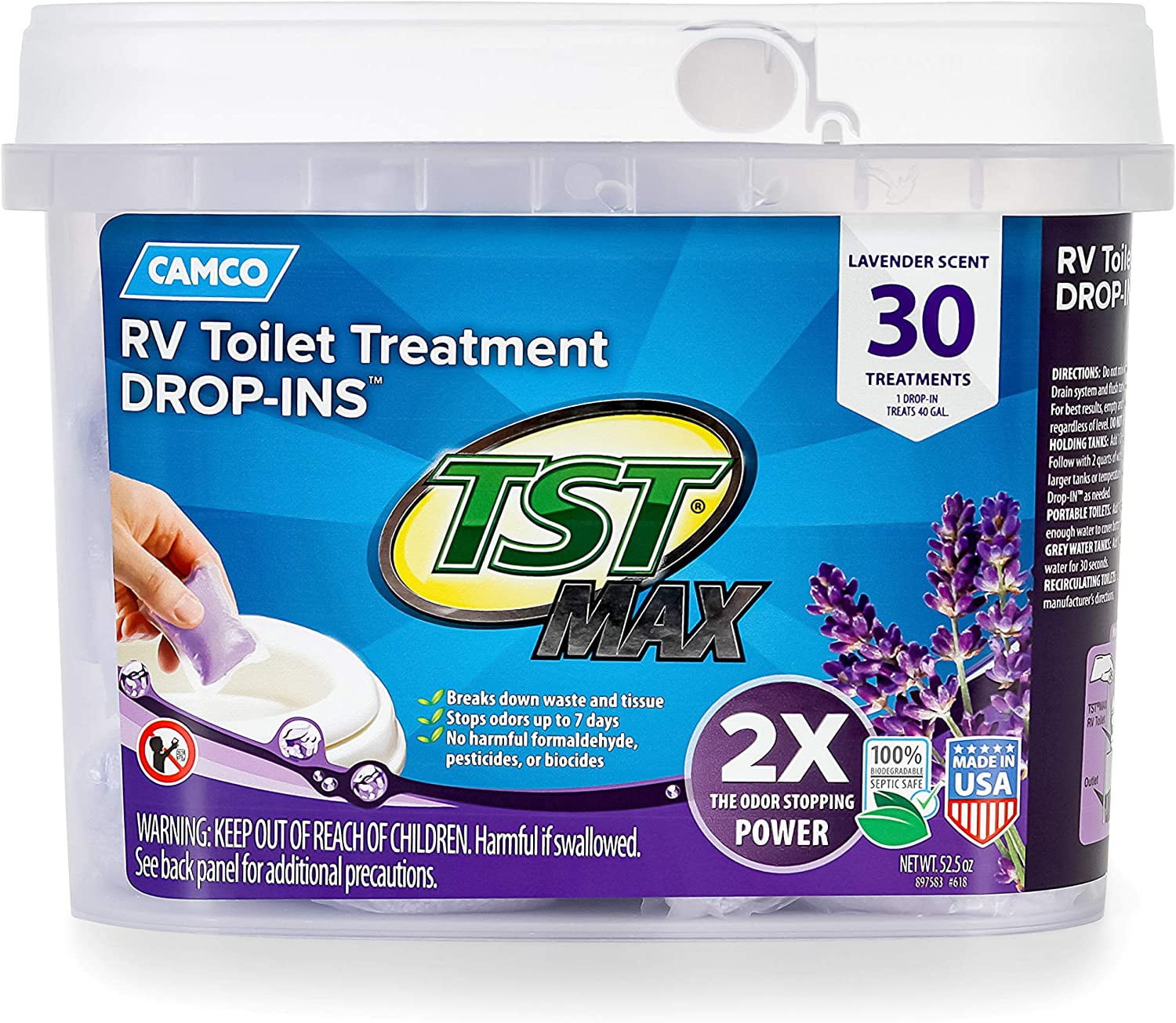 Camco TST MAX RV Toilet Treatment DropINs Control Unwanted Odors and