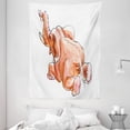 thumbnail image 1 of Animal Tapestry, Little Cute Baby African Safari Theme Elephant Fall Down Watercolored Artwork, Wall Hanging for Bedroom Living Room Dorm Decor, 60W X 80L Inches, Orange and White, by Ambesonne, 1 of 2