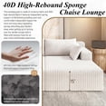 thumbnail image 5 of 71'' Oversized Double Chaise Lounges Indoor, Cloud Upholstered Boneless Couch Bed, Deep Seat, No Assembly Required, Modern Corduroy Sleeper Loveseat Chair for Living Room Bedroom Reading (White), 5 of 8