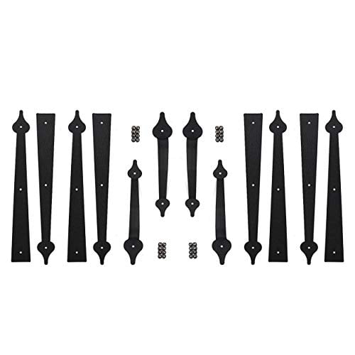 Garage Carriage Door Hinges Iron Decorative Garage Handles Hardware Kit