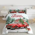 thumbnail image 2 of Homewish Merry Christmas Full Size Comforter Sets,Rustic Western Farmhouse Bedding Comforter Set,White Green Red Bedding Sets For Boys Kids,Microfiber Bedroom Decor Reversible,3 Pieces, 2 of 8