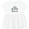 thumbnail image 3 of Inktastic My Nannie Loves Me Granddaughter Girls Baby Dress, 3 of 5