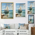 thumbnail image 4 of Designart "Dreaming on the Ocean aboard a Sailing Boat" Coastal Framed Wall Art - Coastal Blue Coastal Windows Entryway Framed Wall Art, 4 of 6