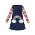 thumbnail image 1 of Unicorn Vestido para Niña Arcoíris Nube Bolsillo Manga Larga Algodón 4 Años, 1 of 3