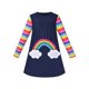 thumbnail image 1 of Unicorn Vestido para Niña Arcoíris Nube Bolsillo Manga Larga Algodón 4 Años, 1 of 3