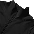 thumbnail image 7 of Women's Textured Yoga Bodysuit, Long Sleeve Zipper Front Yoga Suit with Waist Cinching Design, Sculpting Tight Bodysuit for Yoga, Workout, Gym and Casual Athleisure Wear Black, 7 of 7