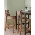 thumbnail image 2 of Country Star Brown Bar Stool Covers Set of 4, Western Texas Vintage Farmhouse Wooden Stretch Bar Chair Covers with Backs, Removable Pub Counter Height Chair Cover for Kitchen Dining Room Cafe, 2 of 7