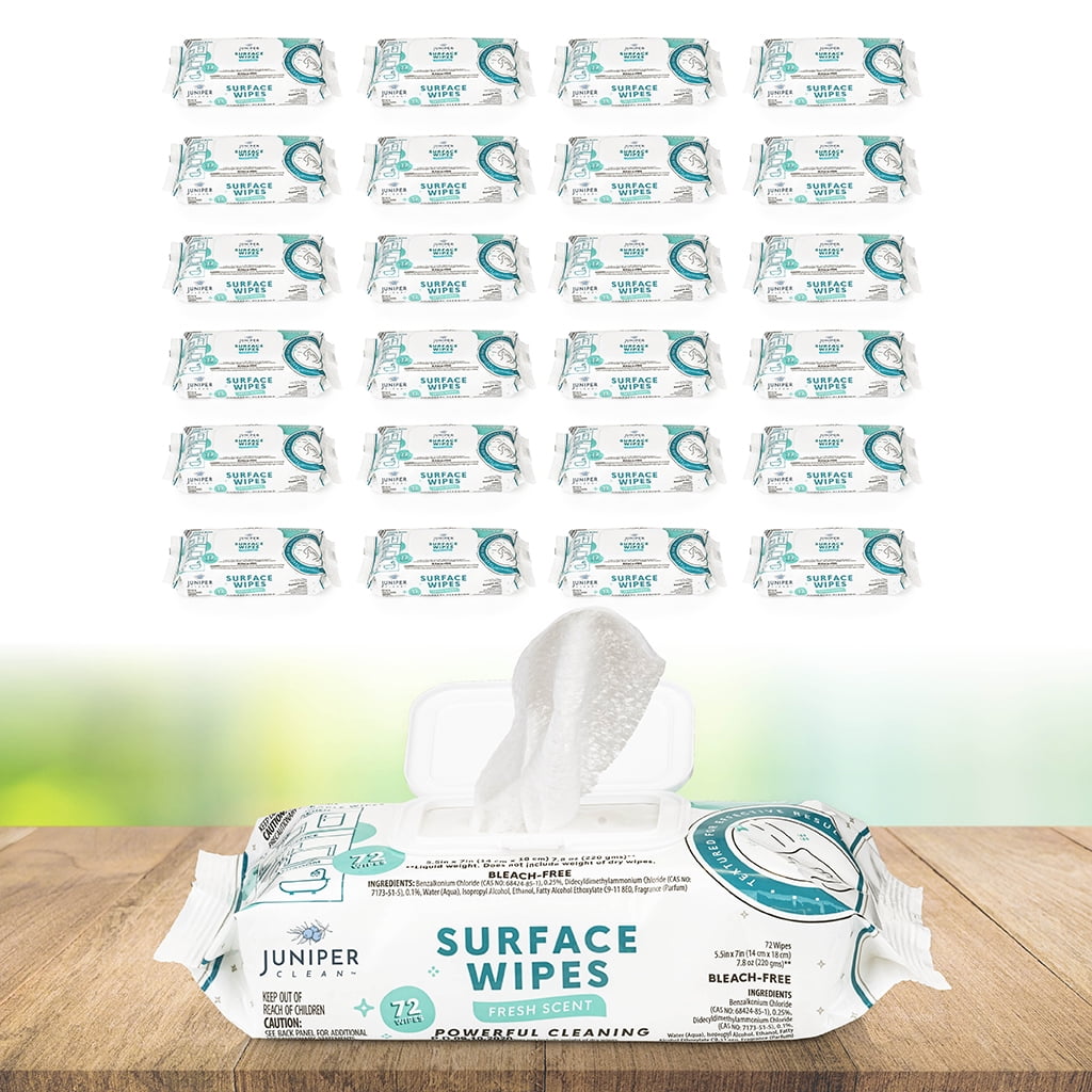Juniper Clean Surface Cleaning Wipes BLEACH Free, AllPurpose Cleaner I 72 sheets I (24 Pack
