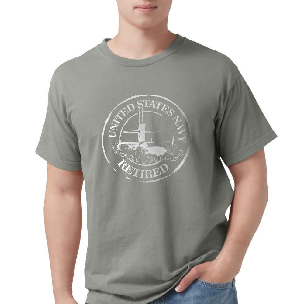 CafePress - U.S. Navy Retired (Submarine) Mens Comfort Colors - Mens Comfort Colors® Shirt - image 1 of 1
