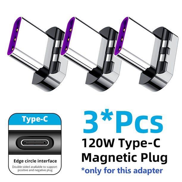 Fonken 120W USB tipo C adaptador de Cable magnético convertidor de Cable para Ipad Pro Macbook 2019 2018 conector de Cable adaptador de imán doblado Tan Jianjun unisex